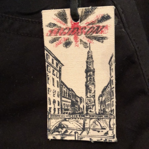 💫 Hudson Jeans cropped black brushed cotton button back pocket pants - Picture 7 of 12